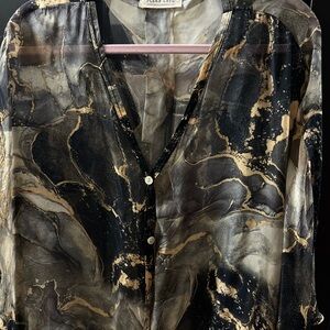 Sheer Black and Gold Women's Blouse